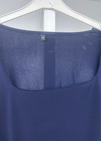 Lacivert Uzun Kollu Drapeli Kadın Bluz - Görsel 3