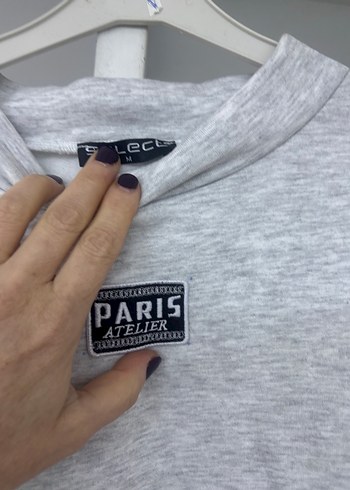 Paris Baskılı Gri Kadın Sweatshirt - Görsel 2