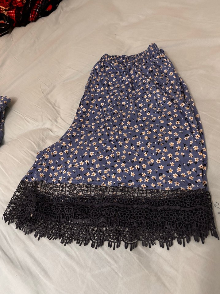 Mavi Rahat Kesim Piliseli Midi şort - Görsel 2