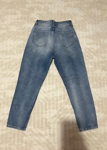 36 Beden Mavi Kadın Denim Mom Pantolon