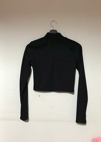 Diğer Siyah Yüksek Yakalı Kadın Sweatshirt