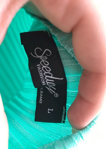 Speedo Turkuaz Pilili Boğazlı Kadın Triko