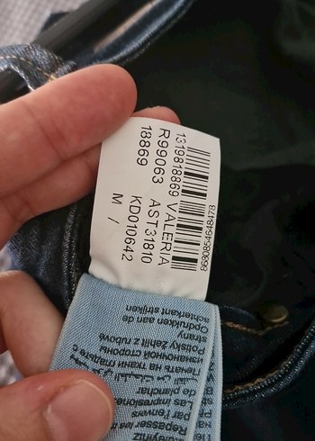 m Beden Dantel Detaylı Gri Midi Denim Etek