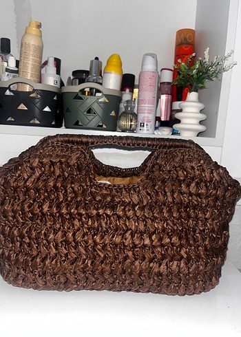 Kahverengi Örgü Kadın Çanta - Görsel 8