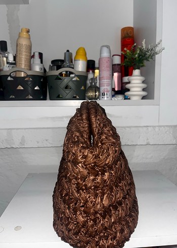 Kahverengi Örgü Kadın Çanta - Görsel 5