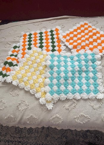 Renkli El Örgüsü Banyo Süngeri Seti - Görsel 3