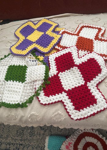 Renkli El Örgüsü Banyo Süngeri Seti - Görsel 2