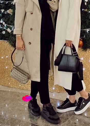 Camel Rengi Uzun Kadın Trençkot - Görsel 2