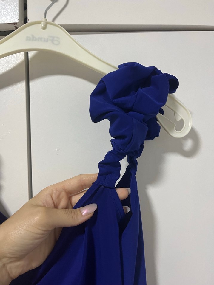 Lacivert Drapeli çıtçıtlı bluz - Görsel 2