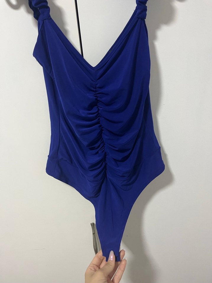 Lacivert Drapeli çıtçıtlı bluz - Görsel 4