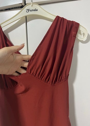 34 Beden Kiremit rengi çıtçıtlı bluz