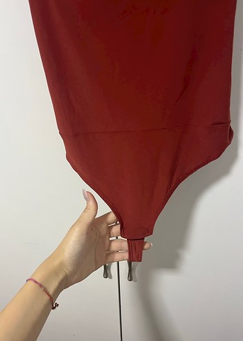 Kiremit rengi çıtçıtlı bluz - Görsel 3