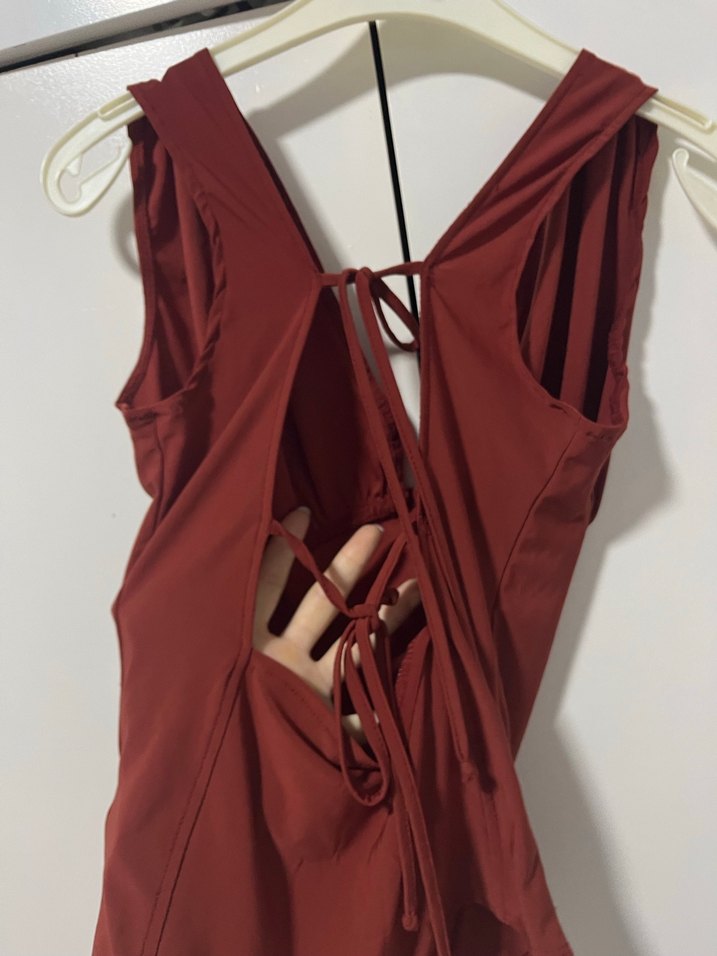 Kiremit rengi çıtçıtlı bluz - Görsel 4