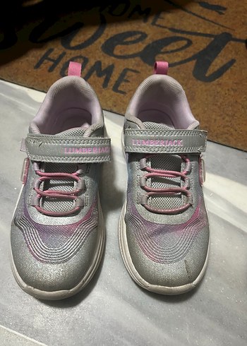 Kız Çocuk Gri-Pembe Cırt Cırtlı Spor Ayakkabı