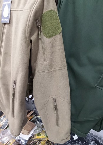 UNISEKS Haki ,SİYAH  SUTLU KAHVE (KREM)Polar Ceket. - Görsel 3