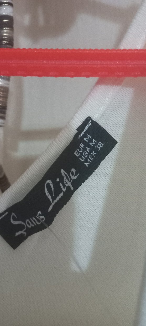 V Yaka Uzun Kollu Beyaz Kadın Tişört - Görsel 3