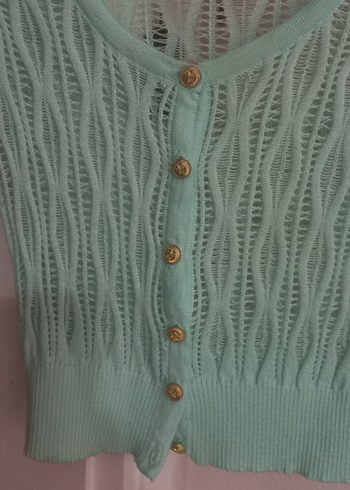 Turkuaz Örgü Triko Kadın Hırka ürün birlestirme - Görsel 2