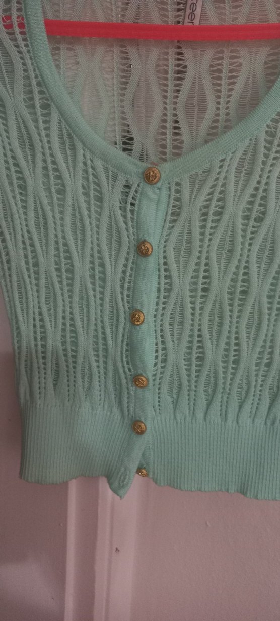 Turkuaz Örgü Triko Kadın Hırka ürün birlestirme - Görsel 2