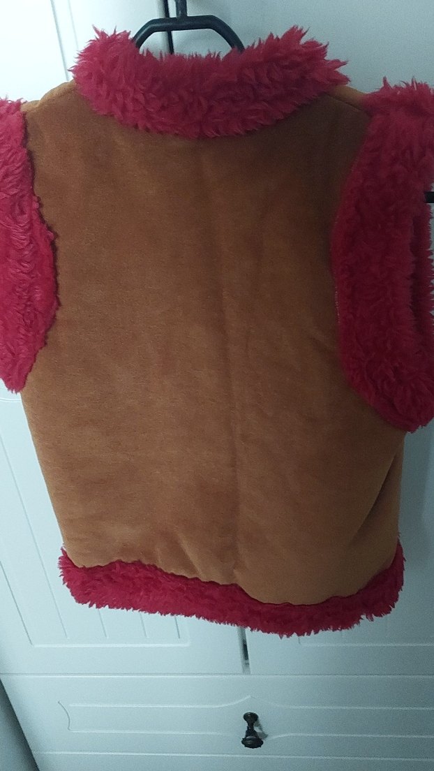 Kızlar için kahverengi süet yelek - Görsel 2