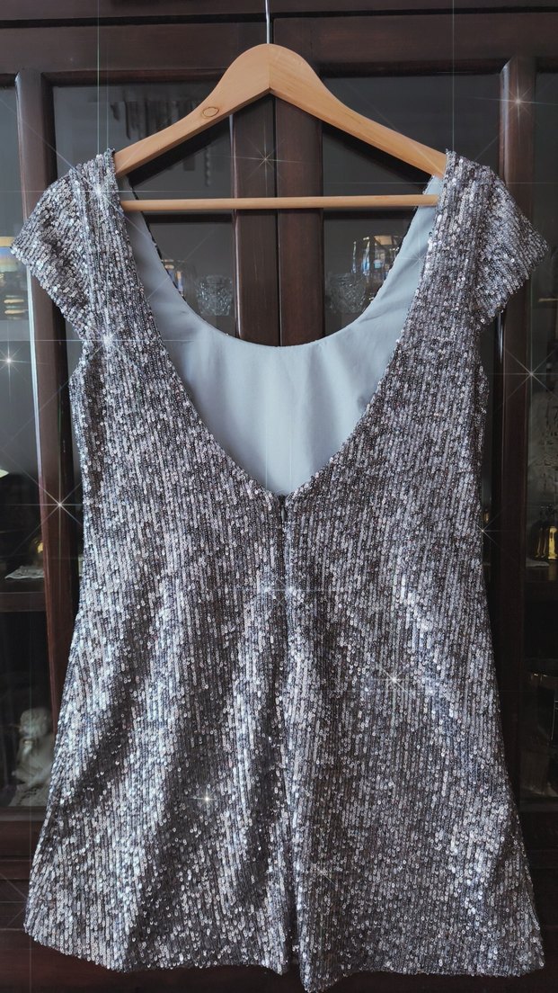 Gri pullu Parti Elbisesi - Görsel 4