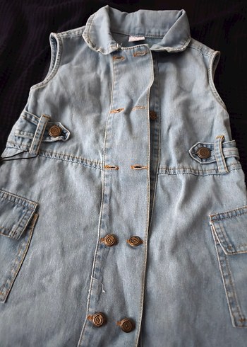 Düğmeli kot elbise - Görsel 5