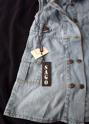 Düğmeli kot elbise - Görsel 3