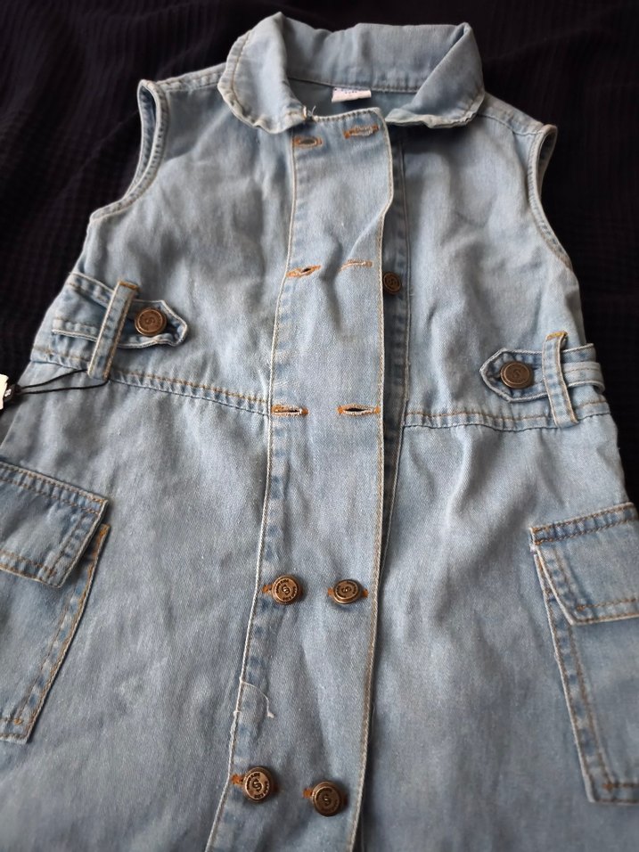 Düğmeli kot elbise - Görsel 5