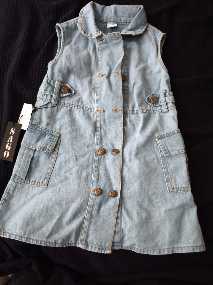 Düğmeli kot elbise - Görsel 2