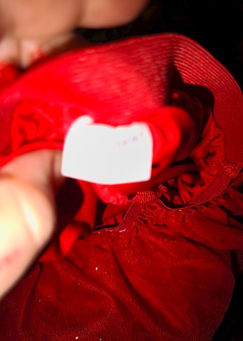 simli Kırmızı etek - Görsel 3