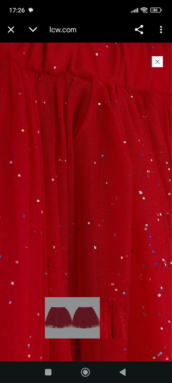 simli Kırmızı etek - Görsel 4