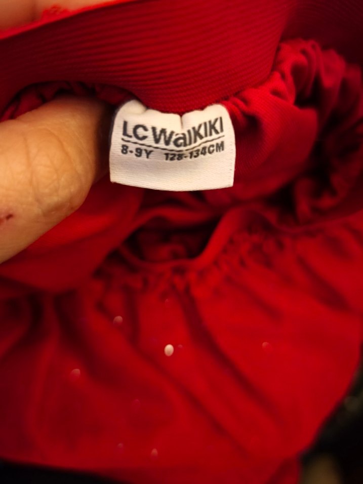 simli Kırmızı etek - Görsel 2