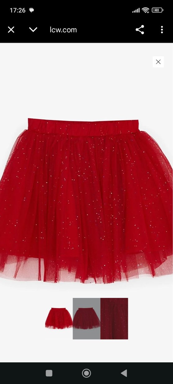 simli Kırmızı etek - Görsel 5