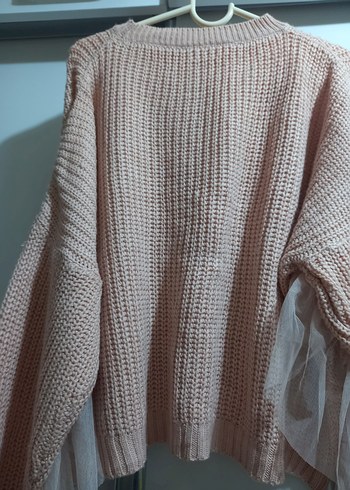 Bej Örgü Kadın Kazak Fırfırlı - Görsel 2