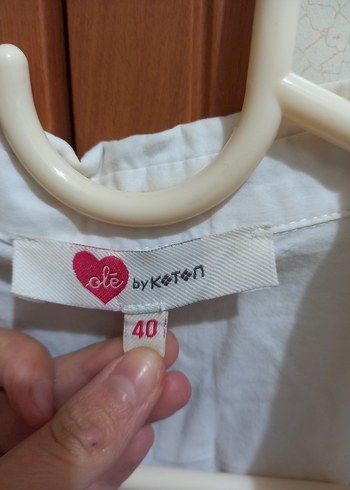 Baskılı Pamuklu Düğmeli Beyaz Kadın Gömlek - Görsel 4