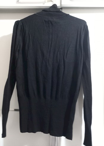 Siyah Boğazlı İnce Örgü Kadın Kazak - Görsel 2