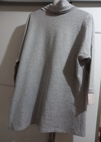 Gri Boğazlı Triko Tunik - Görsel 2