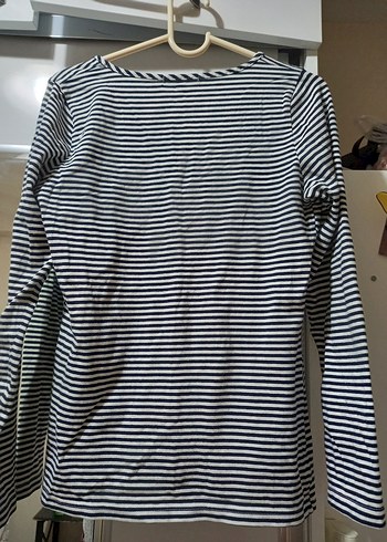 Çizgili Uzun Kollu Günlük Giyime Uygun Bluz - Görsel 2