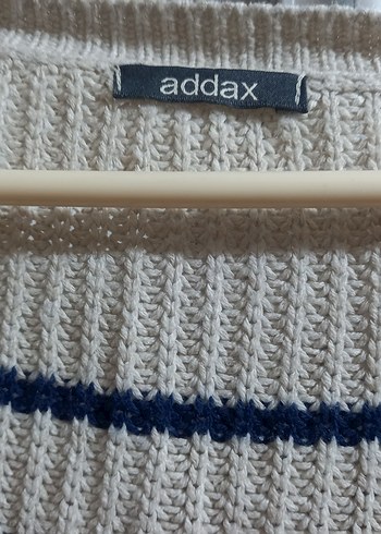 Çizgili V Yaka Triko Kadın Kazak - Görsel 3