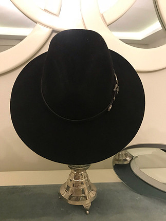 universal Beden siyah Renk Penti fötr toka detaylı siyah şapka