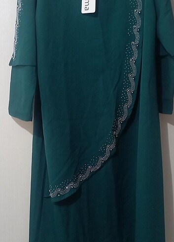 52 Beden yeşil Renk Abiye elbise(54 Beden)
