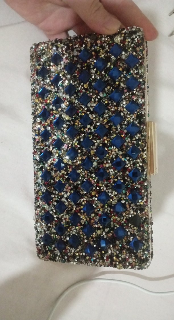 Çok Renkli İşlemeli Payetli Kadın Portföy Çanta - Görsel 3