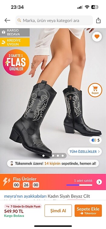 Siyah Kovboy Çizme