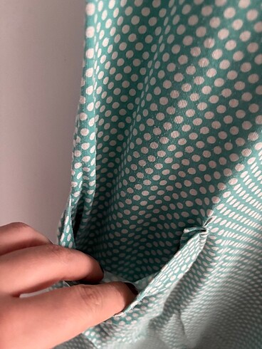 l Beden Yeşil puantiyeli gecelik elbise pijama
