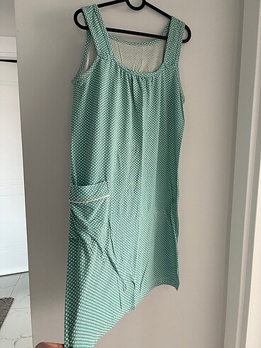 Penti Yeşil puantiyeli gecelik elbise pijama