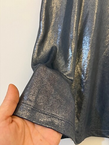 Zara Gri parlak şık bluz askılı üst atlet