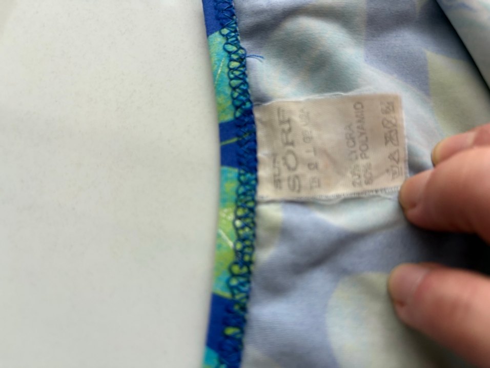 Kadın Mavi Yaprak Desenli Bikini Altı plaj giyim mayo - Görsel 3