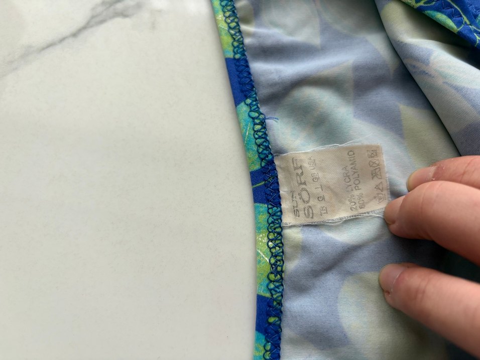 Kadın Mavi Yaprak Desenli Bikini Altı plaj giyim mayo - Görsel 4