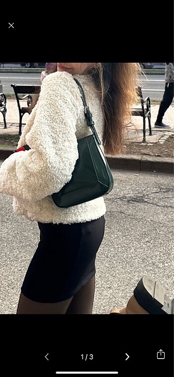 zara yeşil çanta