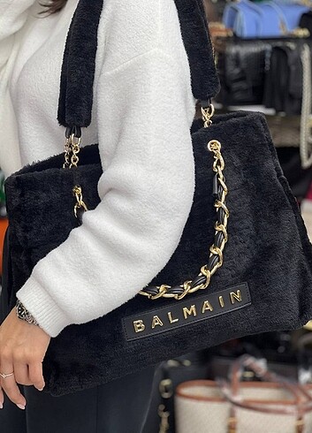  Beden çeşitli Renk Balmain kürklü çanta 