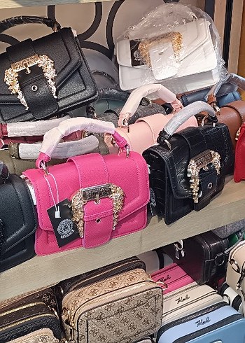 VERSACE Deri Tokalı Yılan Desenli Kadın Çanta